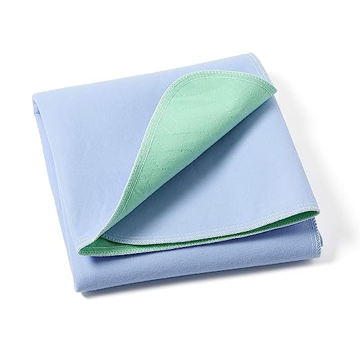 4 Pack Bed Pad Reusable Incontinence Underpad 34 x 36 Blue/Green